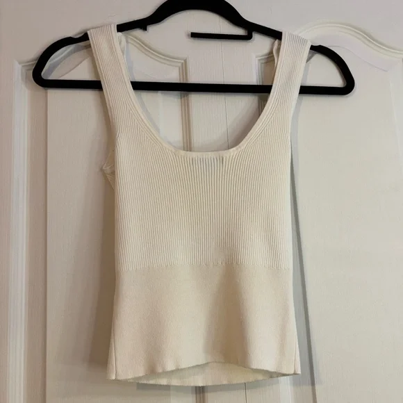 Dynamite White Ribbed Tank Top - Picture 3 of 4